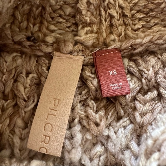 Pilcro Anthropologie Sleeveless Turtleneck Sweater Cotton Wool Blend XS Brown - Picture 7 of 12
